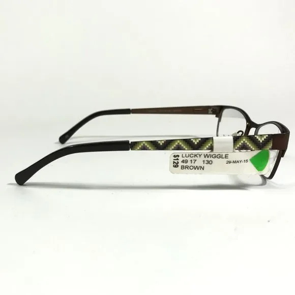 Lucky Brand WIGGLE BROWN Kids Eyeglasses Frames Rectangular Cat Eye 49-17-130 - Picture 3 of 12